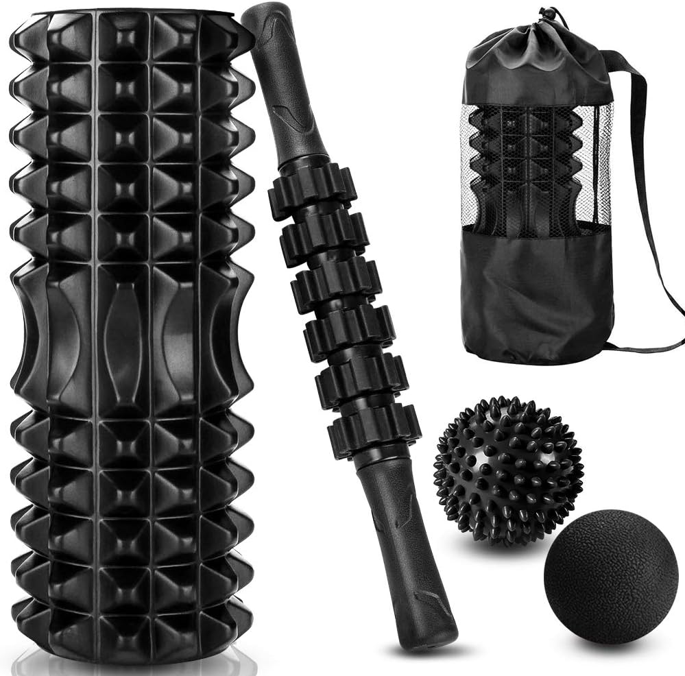 Foam Roller Trigger Point - 5 ใน 1 ชุด,Trigger Point ลูกกลิ้งโฟมนวดนวดสําหรับนวดกล้ามเนื้อลึกพิลาทิส