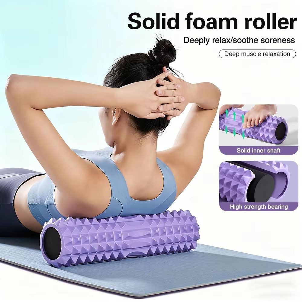 Foam Roller Trigger Point - โฟม EVA สำหรับออกกำลังกาย ลูกกลิ้งโยคะความหนาแน่นสูง สำหรับนวดจุดกระตุ้นกล้ามเนื้อ เครื่องมือนวดตัวแบบมืออาชีพ