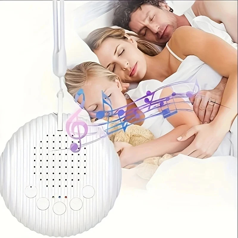 White Noise Machine Sleep - เครื่องเสียงไวท์นอยส์แบบพกพาสำหรับเด็กทารก 10 เสียงผ่อนคลาย ปรับระดับเสียงได้ แบตเตอรี่ในตัวแบบชาร์จซ้ำได้ พร้อมพอร์ต