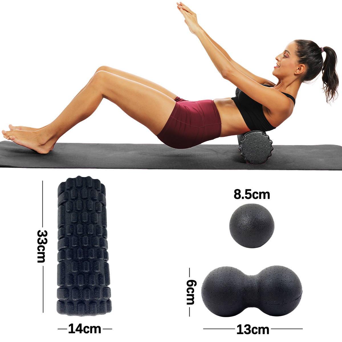 3 ชิ้นโยคะลูกกลิ้งนวดถั่วลิสงบ - Foam Roller Trigger Point บทวิจารณ์และราคา